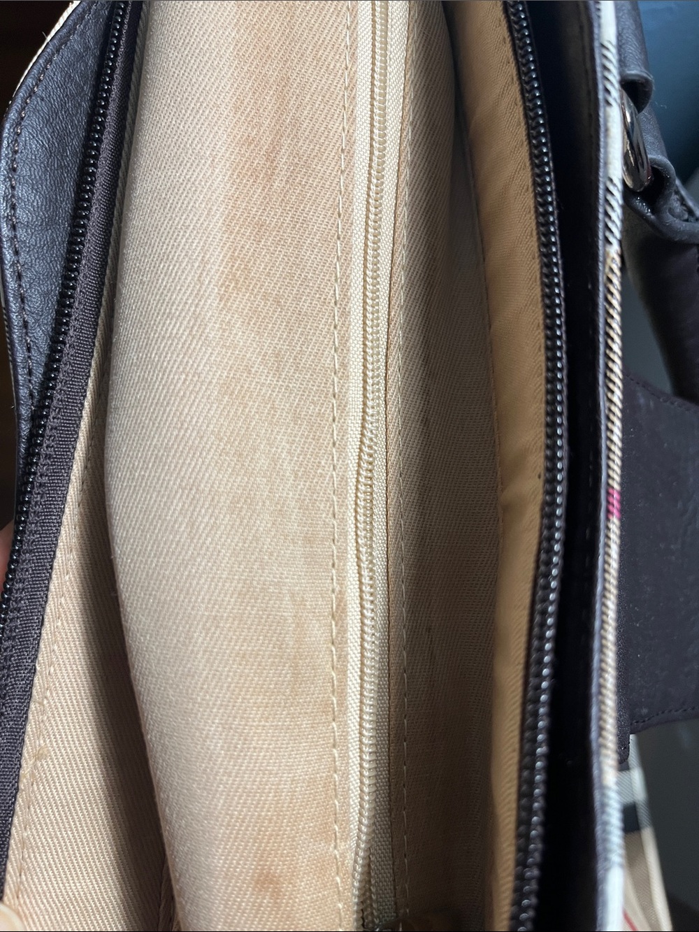 Classic Plaid Satchel Handbag in Beige - Picture 8 of 16